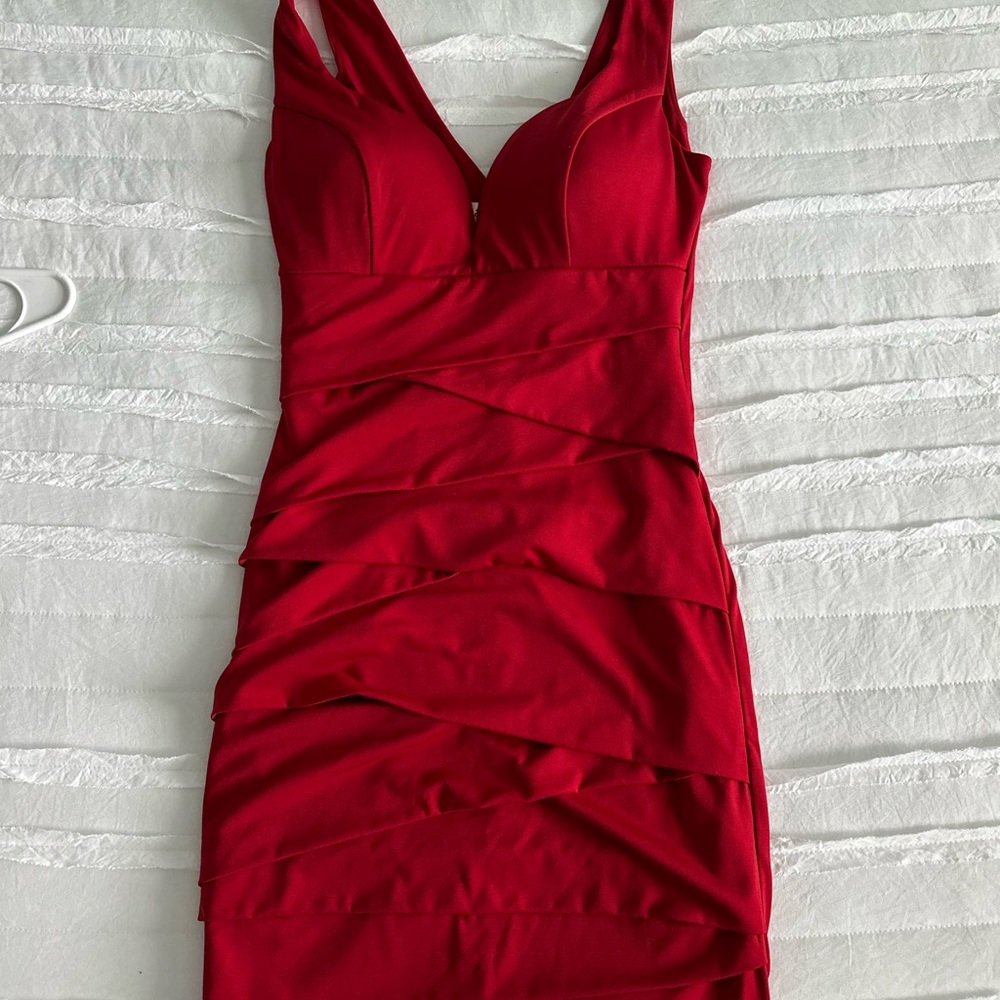 Red cocktail dress